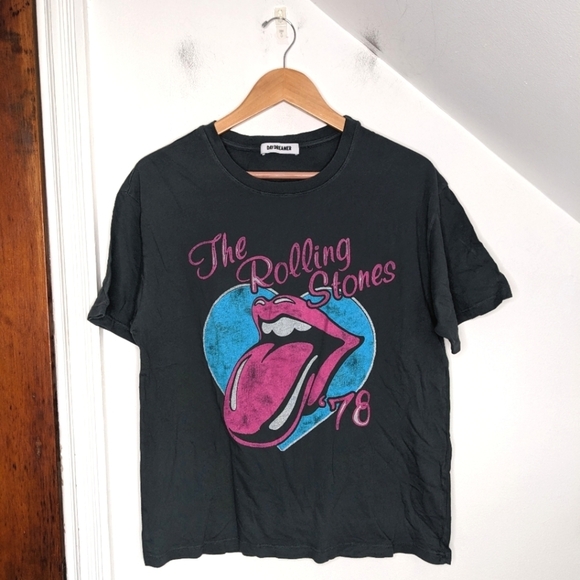 Daydreamer Tops - DAYDREAMER Rolling Stone '78 Ticket Graphic Band Boyfriend Tee NEW Size M